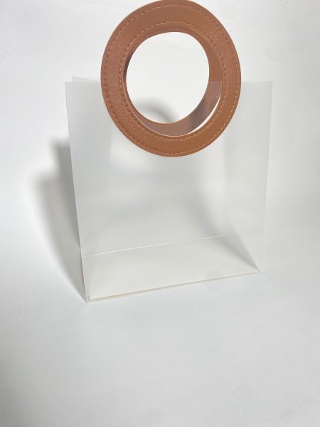 كيس هدايا مع يد جلد لون بني 10أكياس